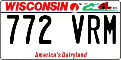 WI license plate 772VRM