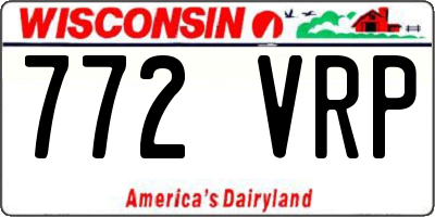 WI license plate 772VRP