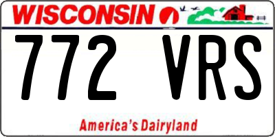 WI license plate 772VRS