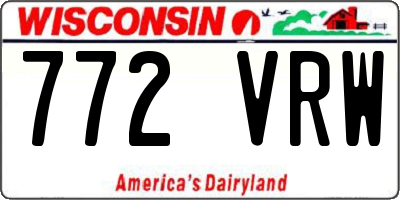 WI license plate 772VRW