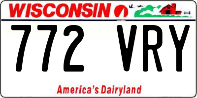 WI license plate 772VRY