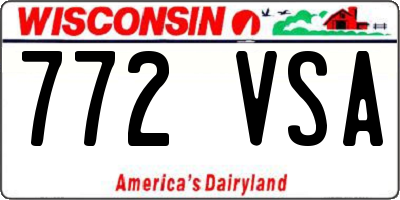 WI license plate 772VSA