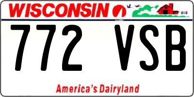 WI license plate 772VSB