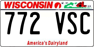 WI license plate 772VSC