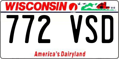 WI license plate 772VSD
