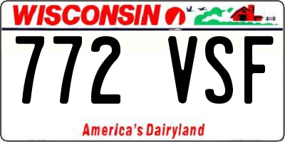 WI license plate 772VSF