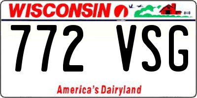 WI license plate 772VSG
