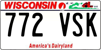 WI license plate 772VSK