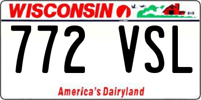 WI license plate 772VSL