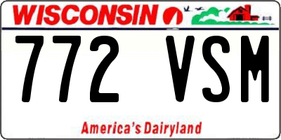 WI license plate 772VSM