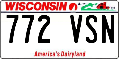 WI license plate 772VSN