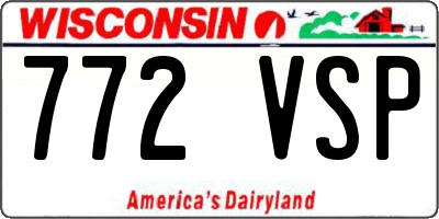 WI license plate 772VSP