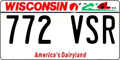 WI license plate 772VSR