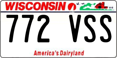 WI license plate 772VSS