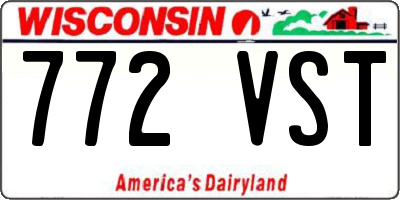 WI license plate 772VST