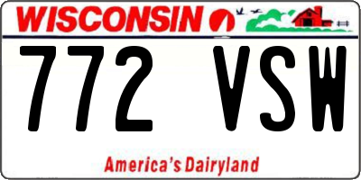 WI license plate 772VSW