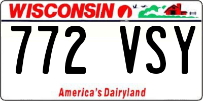 WI license plate 772VSY