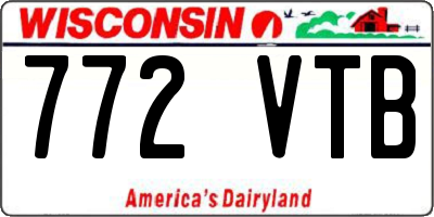 WI license plate 772VTB
