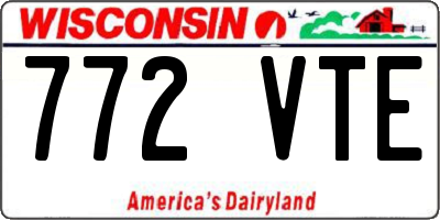 WI license plate 772VTE