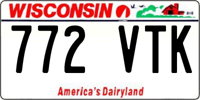 WI license plate 772VTK