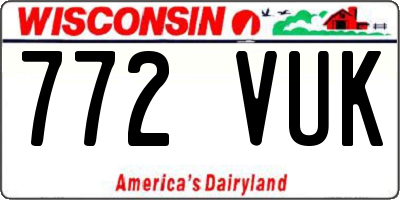 WI license plate 772VUK