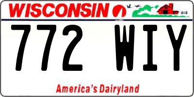 WI license plate 772WIY