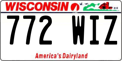 WI license plate 772WIZ
