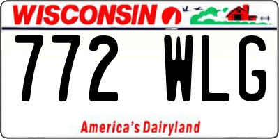 WI license plate 772WLG