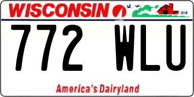WI license plate 772WLU