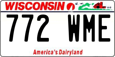WI license plate 772WME