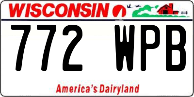 WI license plate 772WPB
