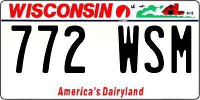 WI license plate 772WSM
