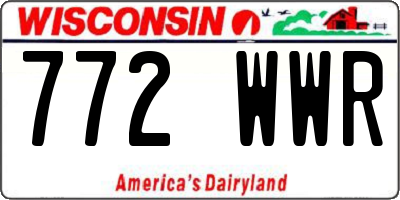 WI license plate 772WWR