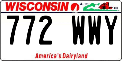 WI license plate 772WWY