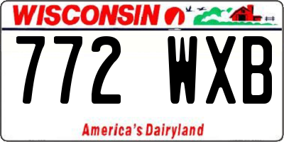 WI license plate 772WXB