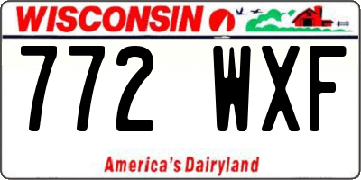 WI license plate 772WXF