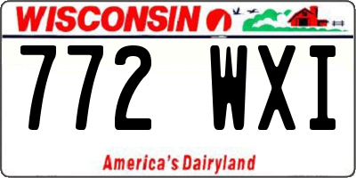 WI license plate 772WXI