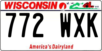 WI license plate 772WXK