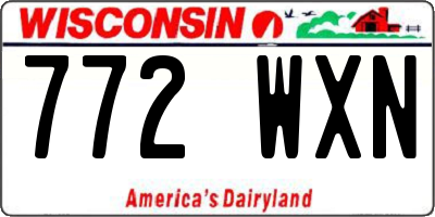 WI license plate 772WXN