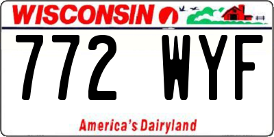 WI license plate 772WYF