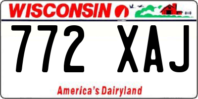 WI license plate 772XAJ