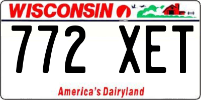 WI license plate 772XET