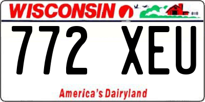 WI license plate 772XEU