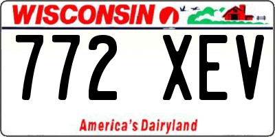 WI license plate 772XEV