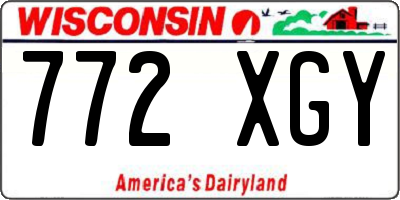 WI license plate 772XGY