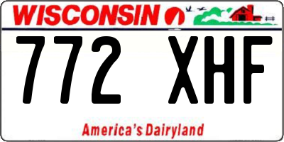 WI license plate 772XHF