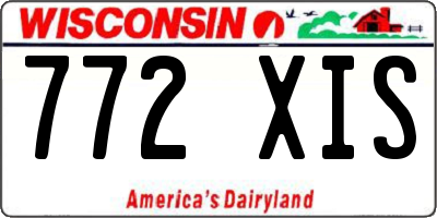WI license plate 772XIS