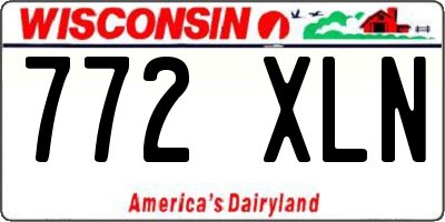WI license plate 772XLN