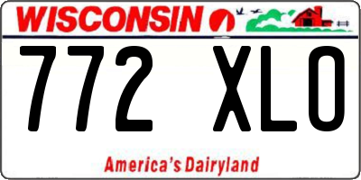 WI license plate 772XLO