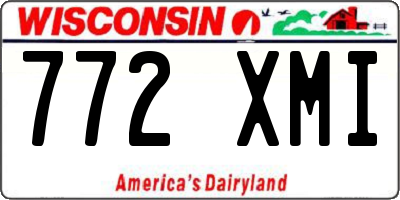 WI license plate 772XMI